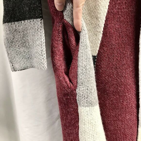 Military Hippie Color Block Open Front Drop Shoulder Cardigan Size M - Picture 7 of 9